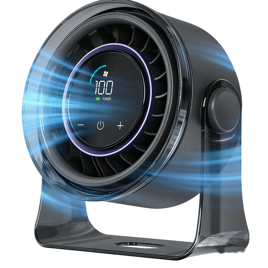 Portable Desk Fan,Quiet Fan for Bedroom,Portable Fan withTurbo Airflow,Fans with 100 Speeds Digital Display, 360° Tilt,Rechargeable Battery Powered