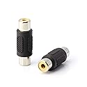 THE CIMPLE CO Female-to-Female RCA Couplers - Barrel Connectors to Adapt and Extend A/V Cables - RCA Cable Unions for Audio, Video, Composite