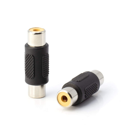 THE CIMPLE CO Female-to-Female RCA Couplers - Barrel Connectors to Adapt and Extend A/V Cables - RCA Cable Unions for Audio, Video, Composite