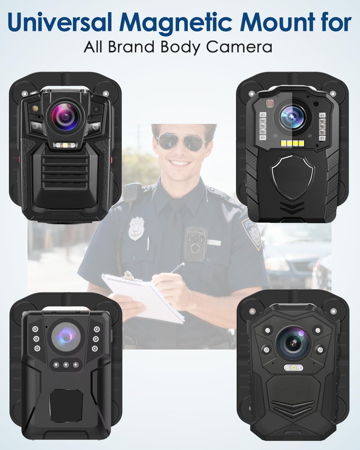 CXVKML Body Cam Magnet Mount,8pcs Magnets Style,Strong Magnet Camera Holder Fit for All Models Police Body Cam, Stick to Clothes Prevent Law