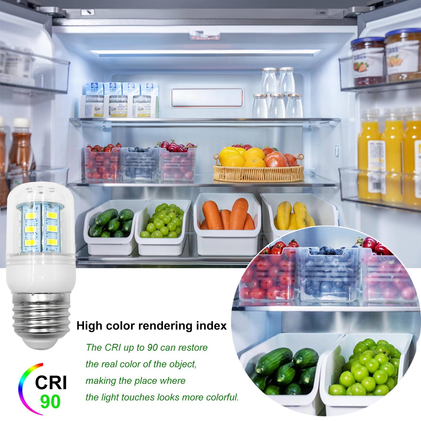 KEI D34L Refrigerator Light Bulb,3.5W LED Fridge Light Bulb Replacement