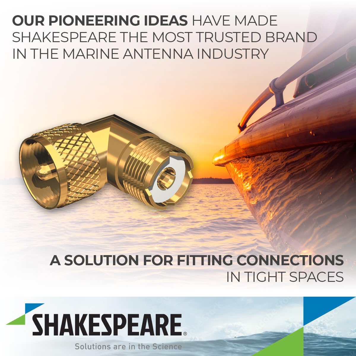 Shakespeare Right Angle Connector - PL-259 to SO-239 Adapter