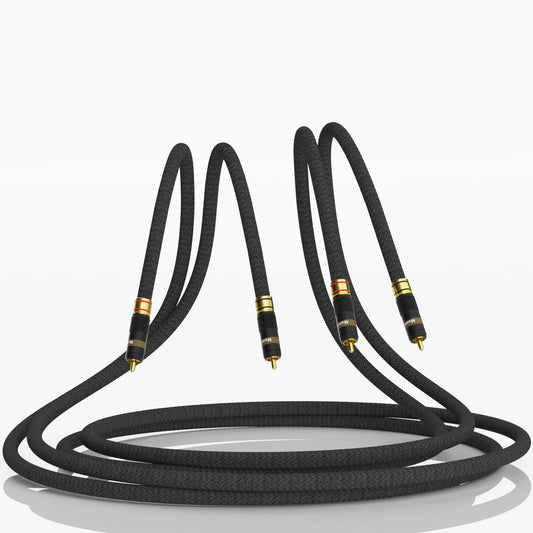Monosaudio 17AWG Audiophile RCA Cable RCA Balanced Audio Cable OFC Copper Gold Plated Interconnect 2RCA Male Signal Cord for Home Theater, HDTV