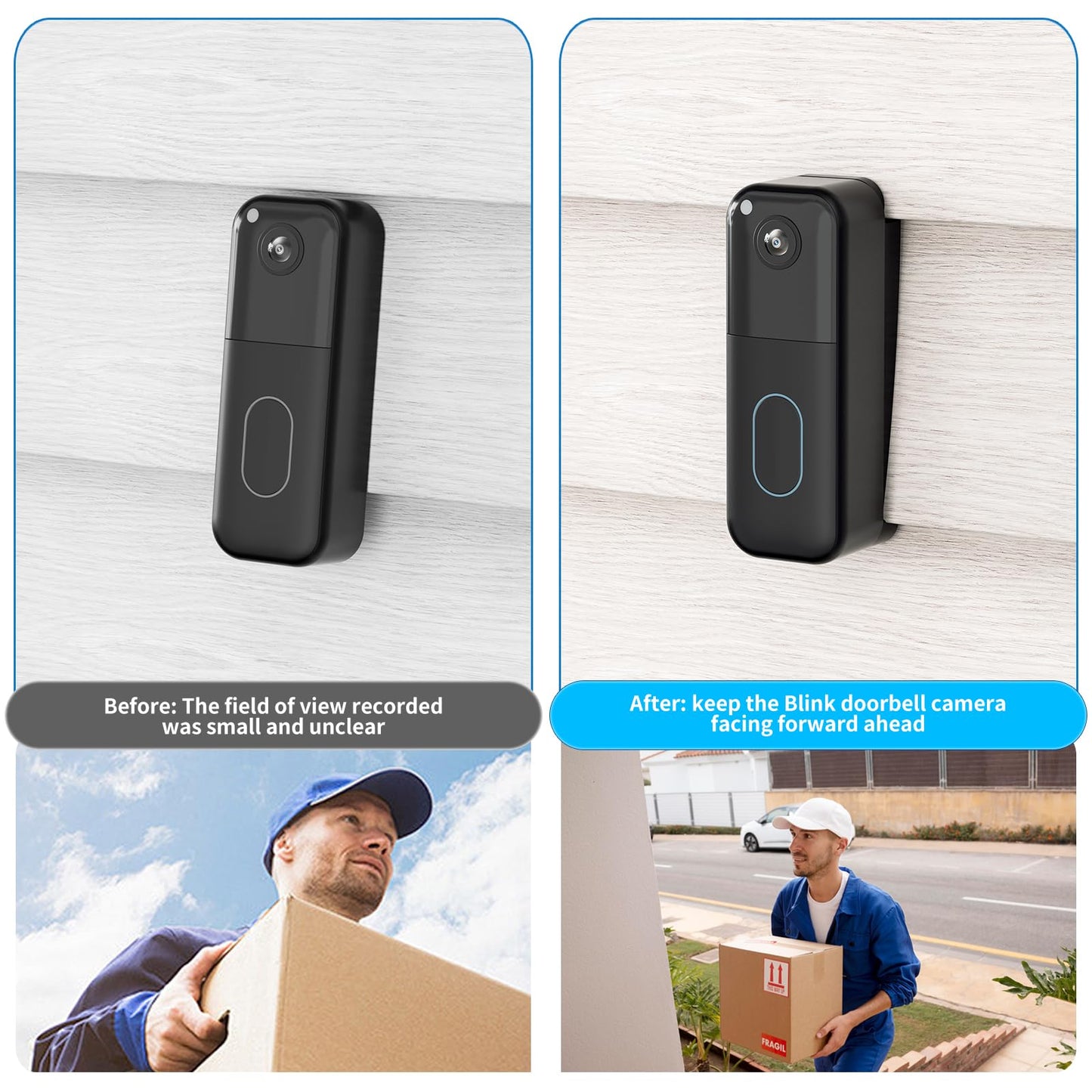 Blink Doorbell Vinyl Siding Mount,Compatible with All-New Blink Video Doorbell Camera (2nd Gen),Adjustable Doorbell Corner Wedge Kits (Only Apply