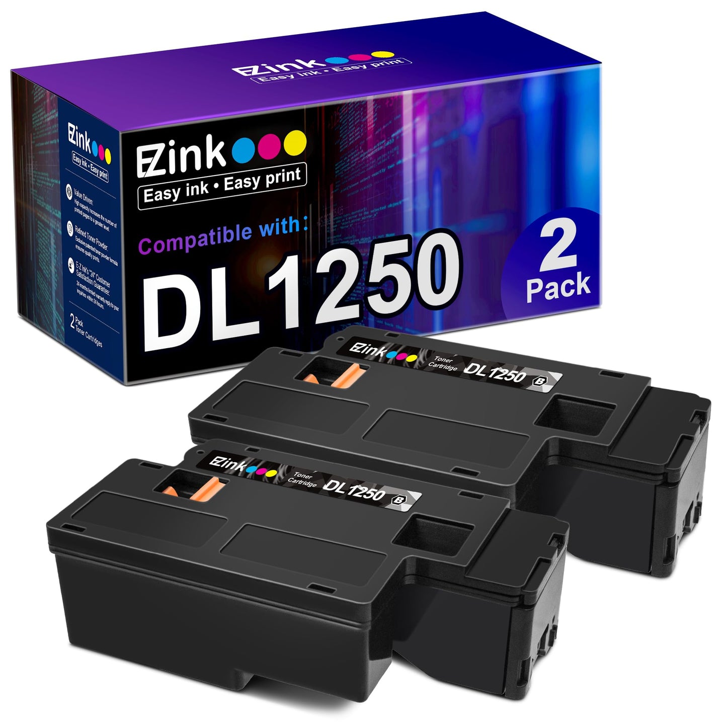 E-Z Ink Compatible Replacement for Dell 1250 1250C Toner Cartridge 2 Black
