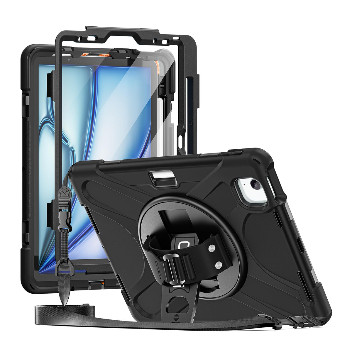 CODi Rugged Case with Integrated Screen Protector for iPad Air 11" (M2, M3, M4), iPad Pro 11" (1-4 Gen), iPad Air 10.9" (4th, 5th Gen) - Drop-Tested