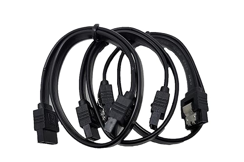 MICRO CONNECTORS 12" SATA III Straight Cable with Locking Latch (Black) 3-Pack (F03-03MSSB-3P)