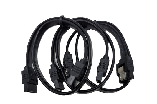 MICRO CONNECTORS 12" SATA III Straight Cable with Locking Latch (Black) 3-Pack (F03-03MSSB-3P)