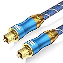 EMK Digital Optical Audio Cable Fiber Optical Toslink Cable SPDIF Audio Cable Male to Male Cord for Home Theater, Sound Bar, TV, PS4, Xbox
