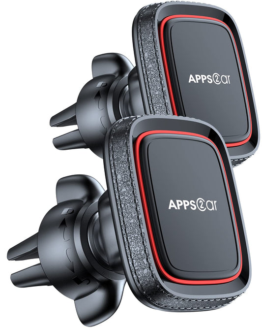 APPS2Car 2 Pack Magnetic Phone Car Mount, Car Phone Holder Mount Magnetic, Built in 6 Strong Magnets, Air Vent Cell Phone Holder for Car