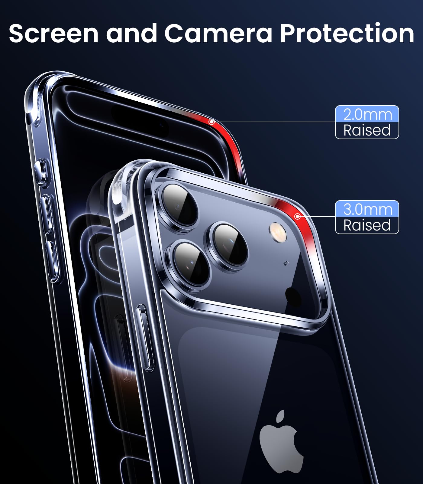 Mkeke for iPhone 17 Pro Max Case Clear, [Not Yellowing] [Military-Grade Drop Protection] Protective Clear for Apple 17 Pro Max Case with Shockproof