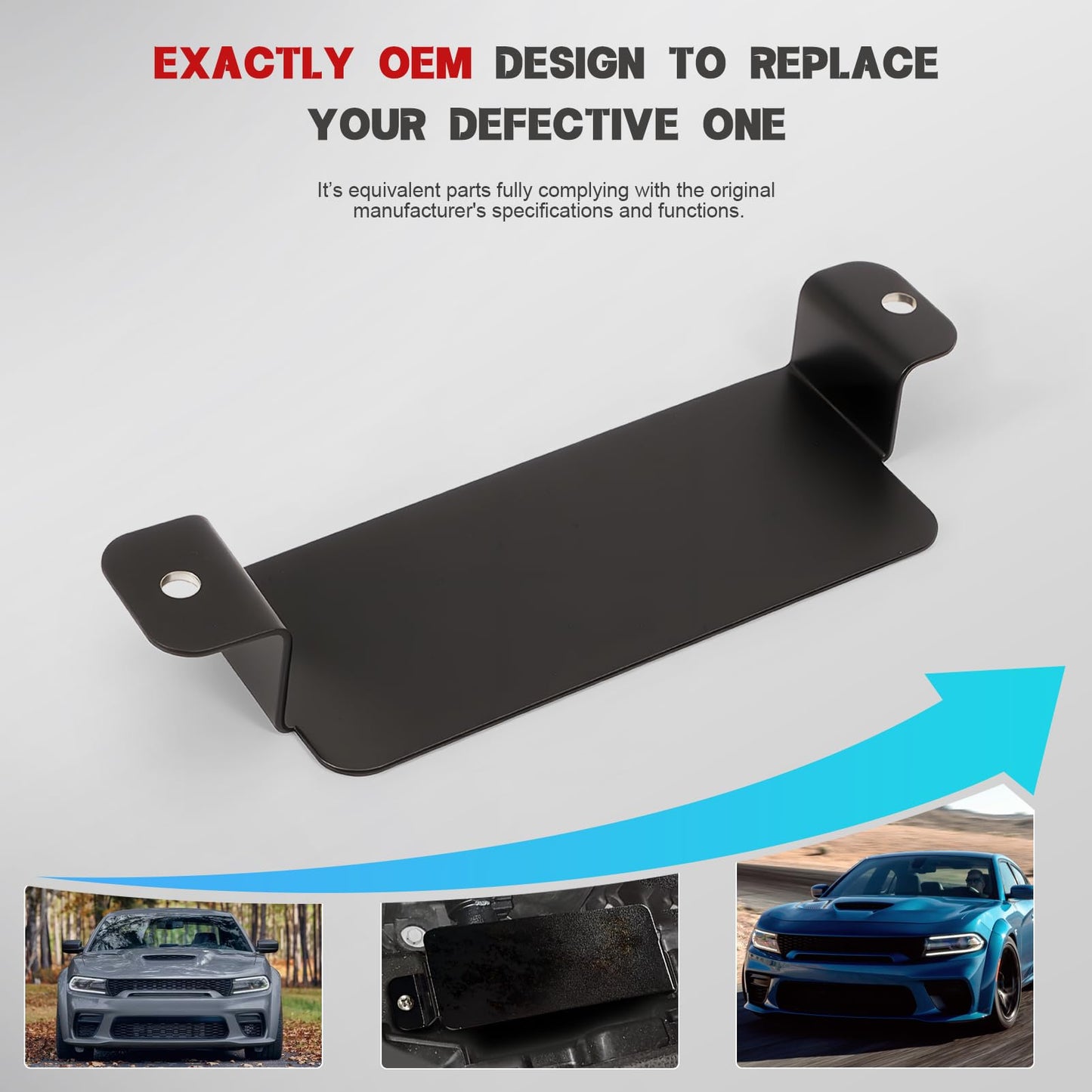 Anlseiod Anti-Theft Steel Neutral Cover Plate with Screws Compatible with 2015-2023 Charger SRT Hellcat Redeye,SRT Hellcat, Scatpack 392