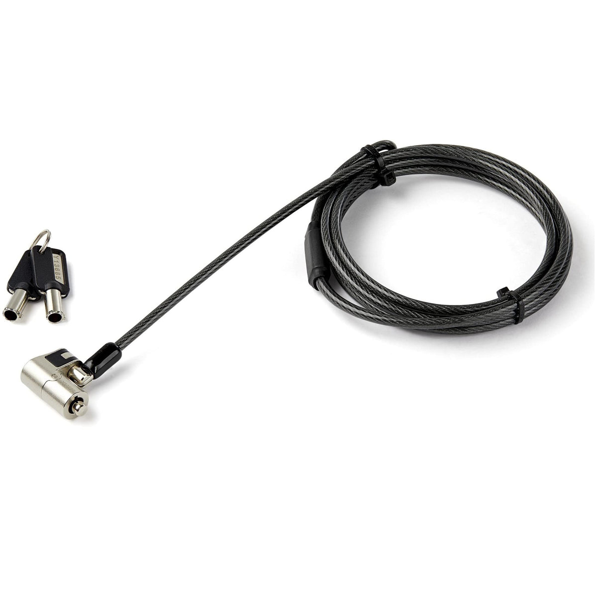 StarTech 6.6ft (2m) 3-in-1 Universal Laptop Cable Lock, TAA, Nano Wedge