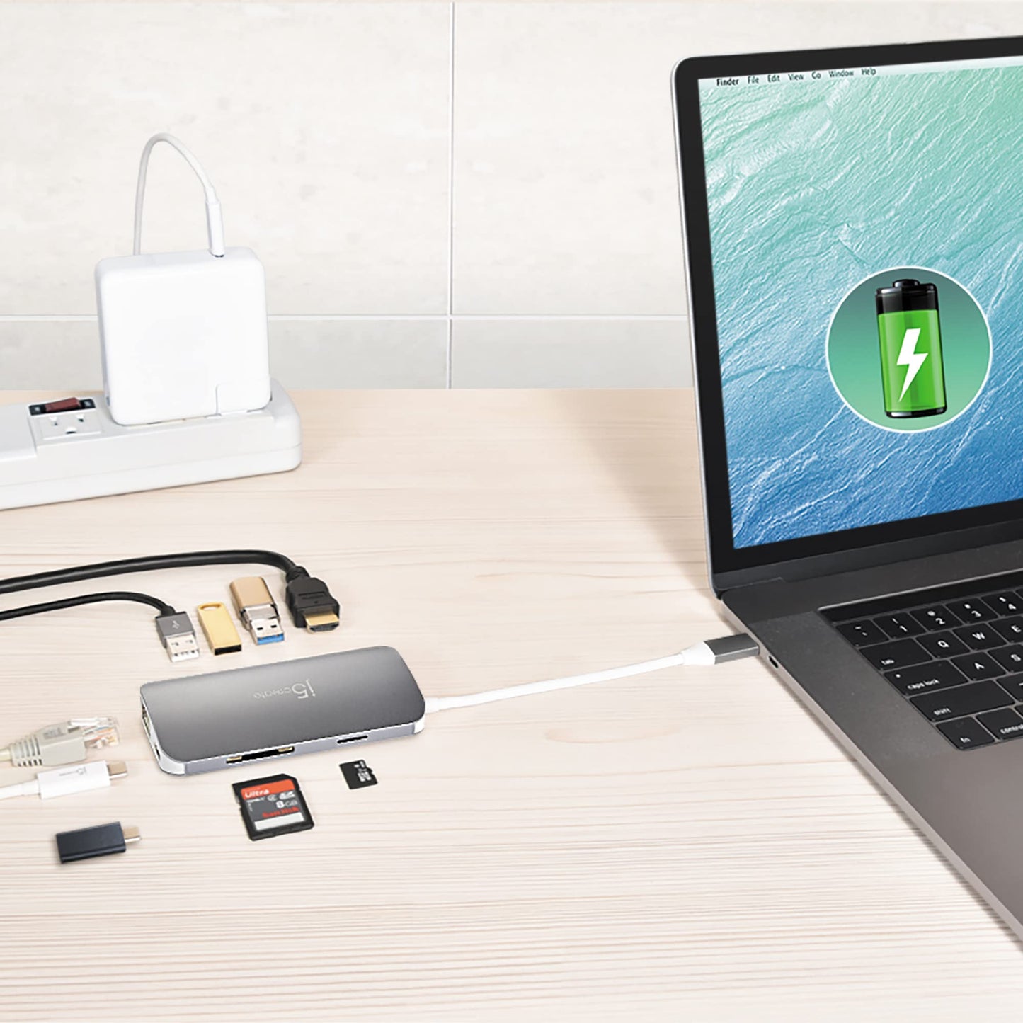 j5create USB-C 9-in-1 Multi Adapter Multi Adapter HDMI/Ethernet/USB 3.1, SD and MicroSD/PD 3.0 | 4K HDMI for MacBook | ChromeBook |USB-C Devices…