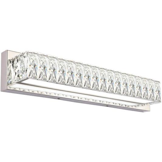 ZUZITO Modern Bathroom Light Fixtures - LED Vanity Lights for Bathroom 18W - Crystal Chrome Lighting Fixtures Over Mirror for Bath