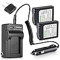 Kastar 2 Pack Battery and Charger for Panasonic CGR-S006A/1B DE-993A DE-993B DE-994 DE-A43B and Panasonic Lumix DMC-FZ30 DMC-FZ35 DMC-FZ38 DMC-FZ50