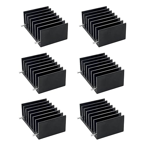 Awxlumv 6PCS TO-220 Aluminum Heatsink for MOS Tube Triode 0.98 x 1.42 x 0.63 inch / 25x36x16mm, TO-220 Heat Sink with 2 Support Pin for Cooling MOSFET