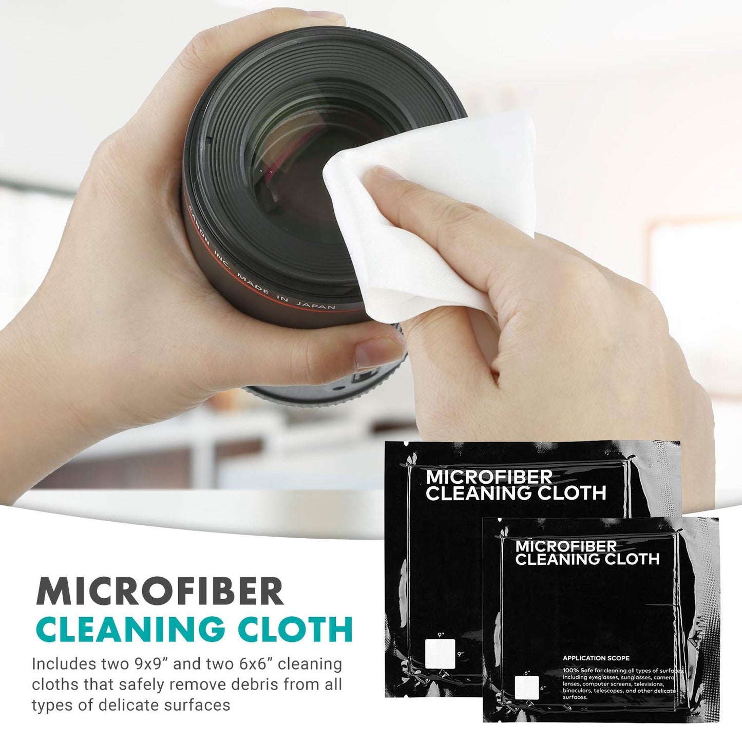 Movo Deluxe Essentials DSLR Camera Cleaning Kit with 10 APS-C Cleaning Swabs, Sensor Cleaning Fluid, Rocket Air Blower, Lens Pen, Soft Brush, 2X Small