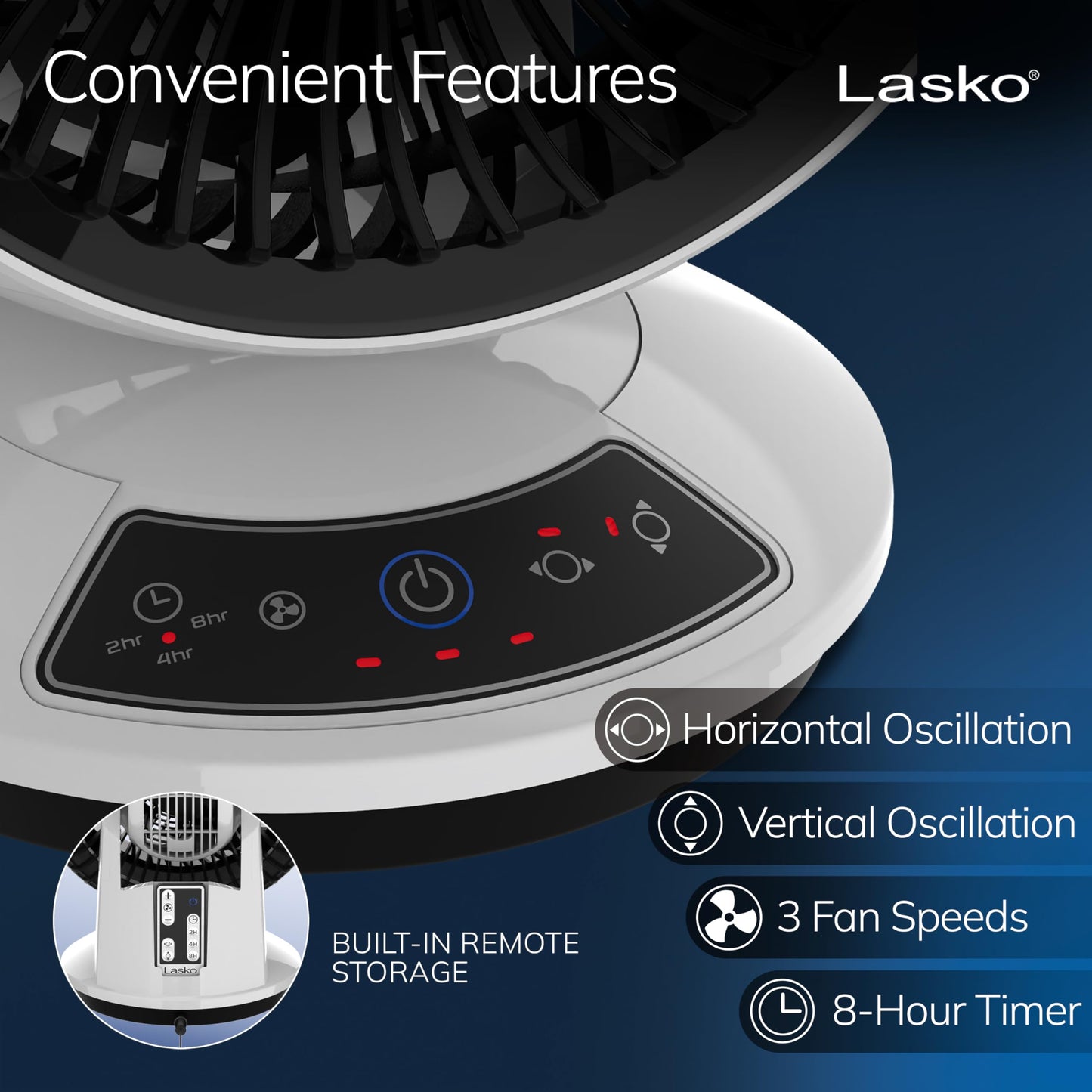 Lasko Whirlwind Air Circulator Table Fan - 12” - A12557 - White