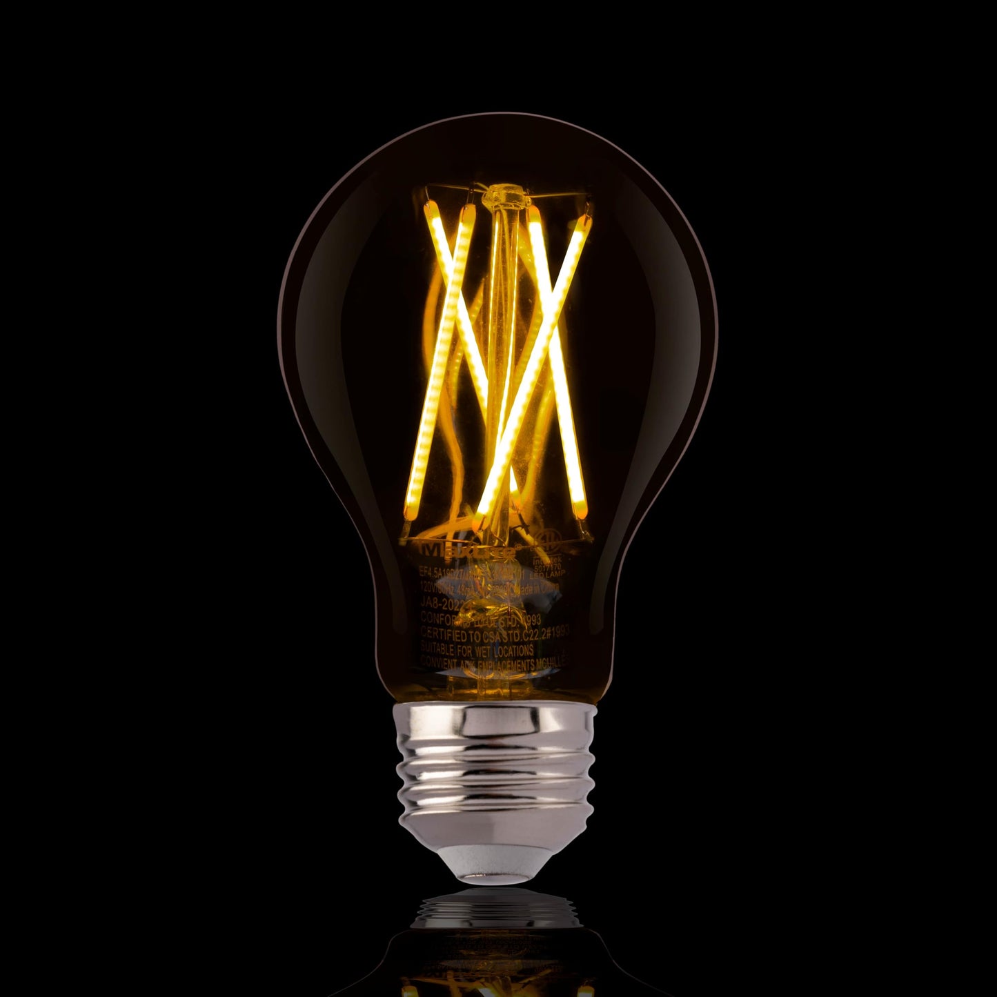 Maxlite EF8.5A19D927/JA81 8.5W A19 Dimmable LED Bulb, Enclosed Clear Filament, 2700K Warm White Light, JA8 Listed - CRI 90, 60W Equivalent, 800