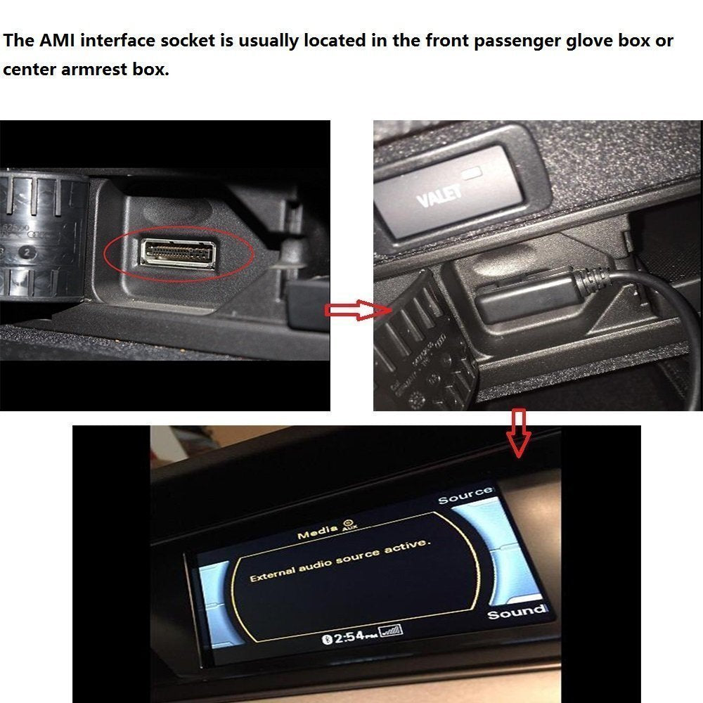 3.5mm Jack Connector AMI Cable - AMI MDI MMI Cable with AUX Input?Compatible with Audi Music Interface/VW MDI Box or MMI System?6 Feet Extra Long