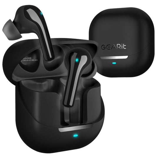 GEARit True Wireless Bluetooth Earbuds Compatible with iPhone, Android - 22H Playtime Earpods w/Active Noise Cancellation Up to 98.5% - HD Sound…