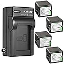 Kastar 4-Pack VW-VBG260 Battery and AC Wall Charger Replacement for Panasonic HDC-HS100, HDC-HS100GK, HDC-HS200, HDC-HS250, HDC-HS250K, HDC-HS300