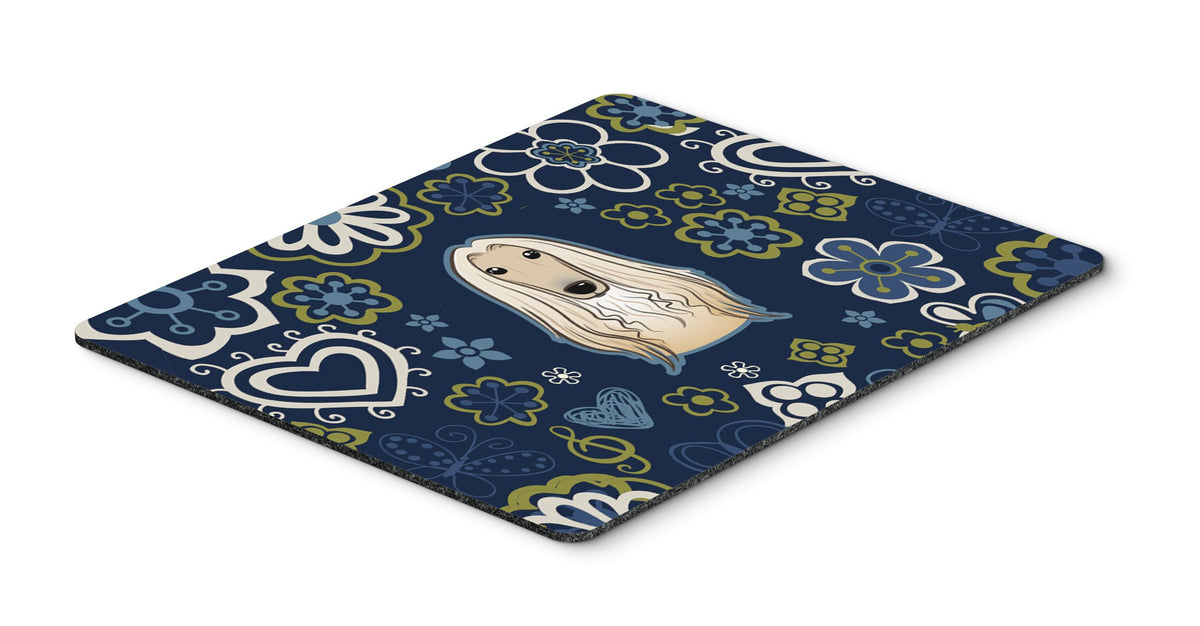 Caroline's Treasures BB5095MP Blue Flowers Afghan Hound Mouse Pad, Hot Pad or Trivet for Home Office Gaming Working Computers Laptop Mouse
