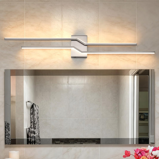 Pasoar 39.4 Inch Vnaity Lighting Led Bathroom Lights Over Mirror Brushed Nickel Dimmable 5CCT 36W Modern Bath Vanity Lights Bar Wall Sconces