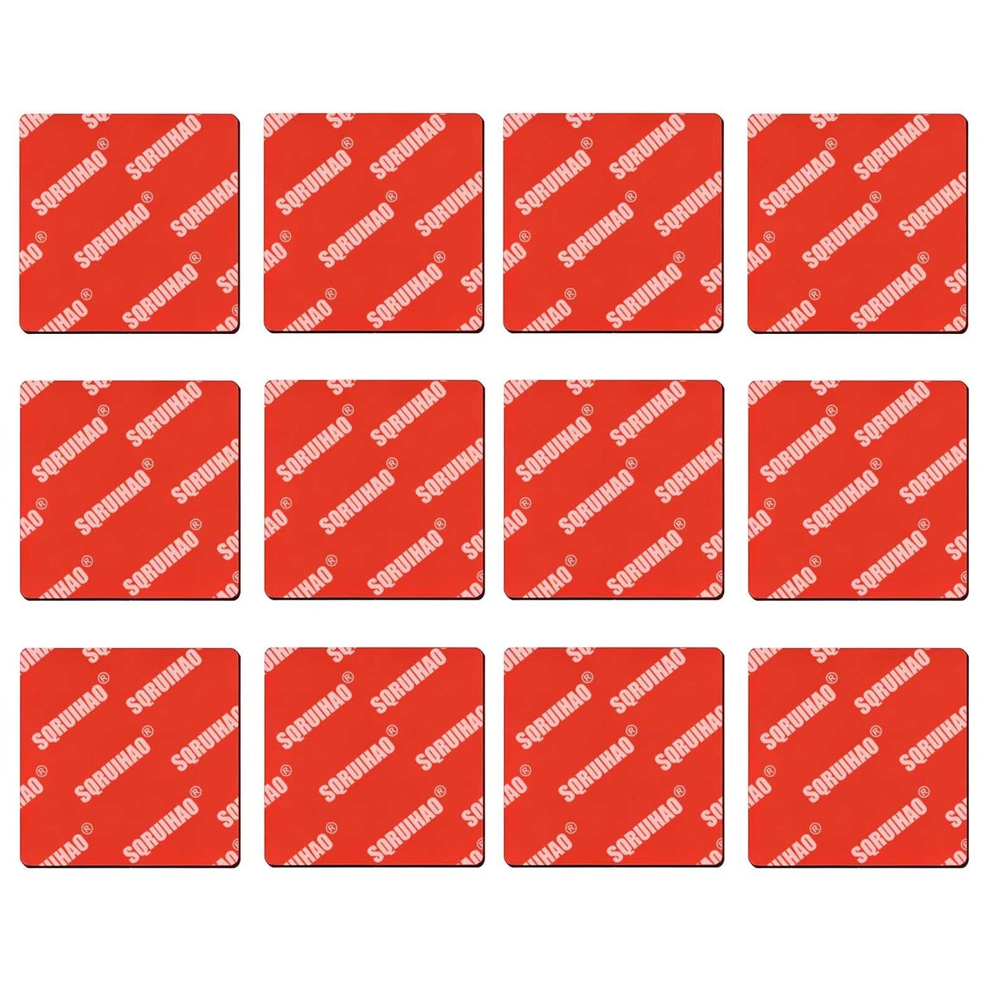 SQRUIHAO Double Sided Sticky Adhesive Pads, 12PCS 2.83" Square Heat Resistant Sticky Pad for Car Dashboard, Heavy Duty Tape Adhesive for Dash Magnet