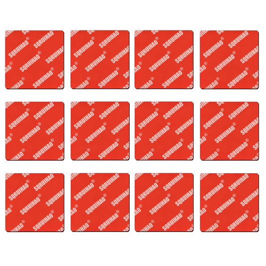 SQRUIHAO Double Sided Sticky Adhesive Pads, 12PCS 2.83" Square Heat Resistant Sticky Pad for Car Dashboard, Heavy Duty Tape Adhesive for Dash Magnet