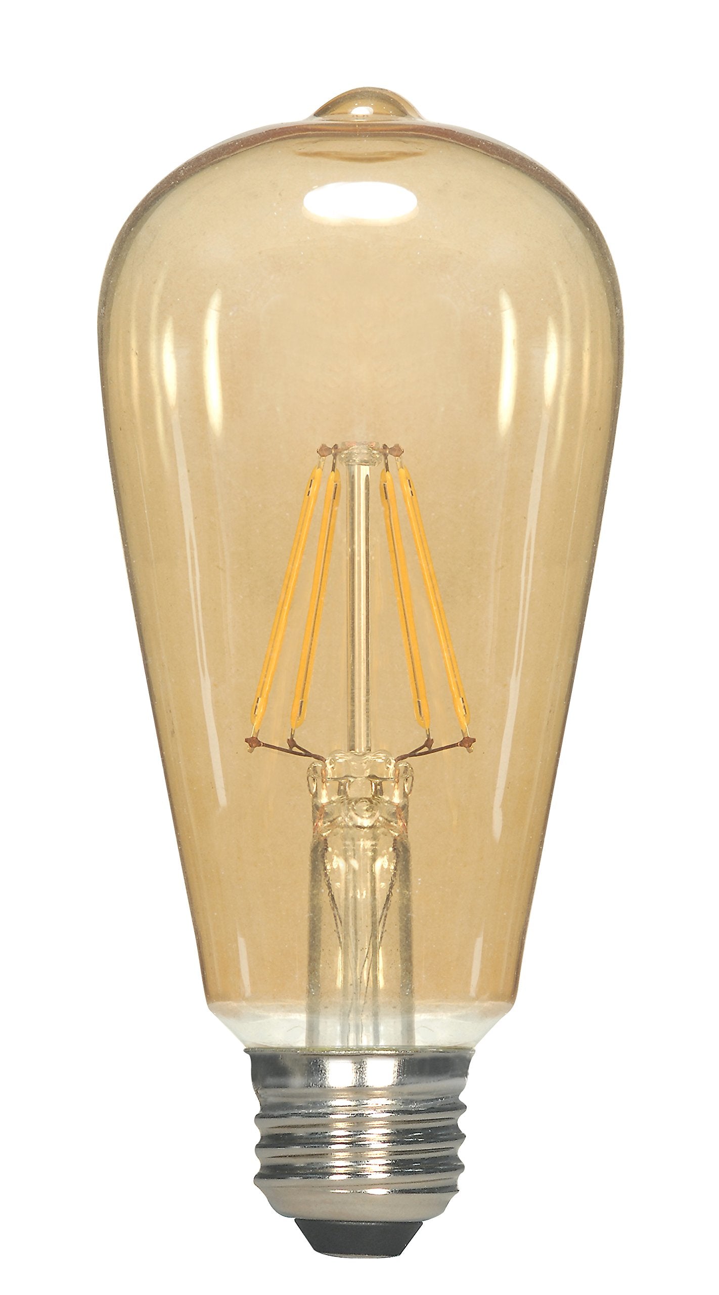 Satco S9577 ST19 LED Transparent Amber Medium Base Light Bulb, 2.5W