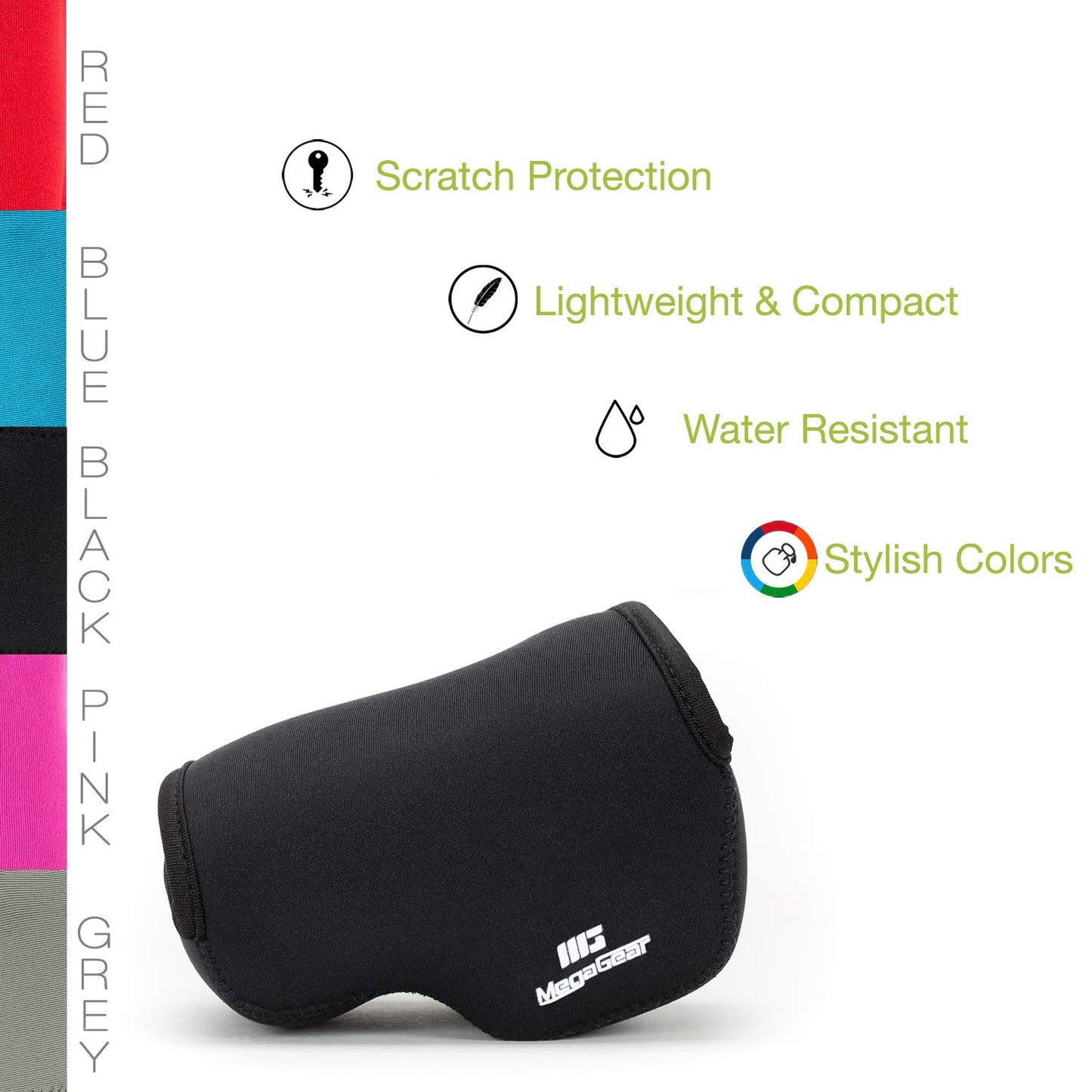 MegaGear ''Ultra Light'' Neoprene Camera Case Bag with Carabiner for SONY NEX5, NEX5N, NEX5R with 16-50 LENS (Black)