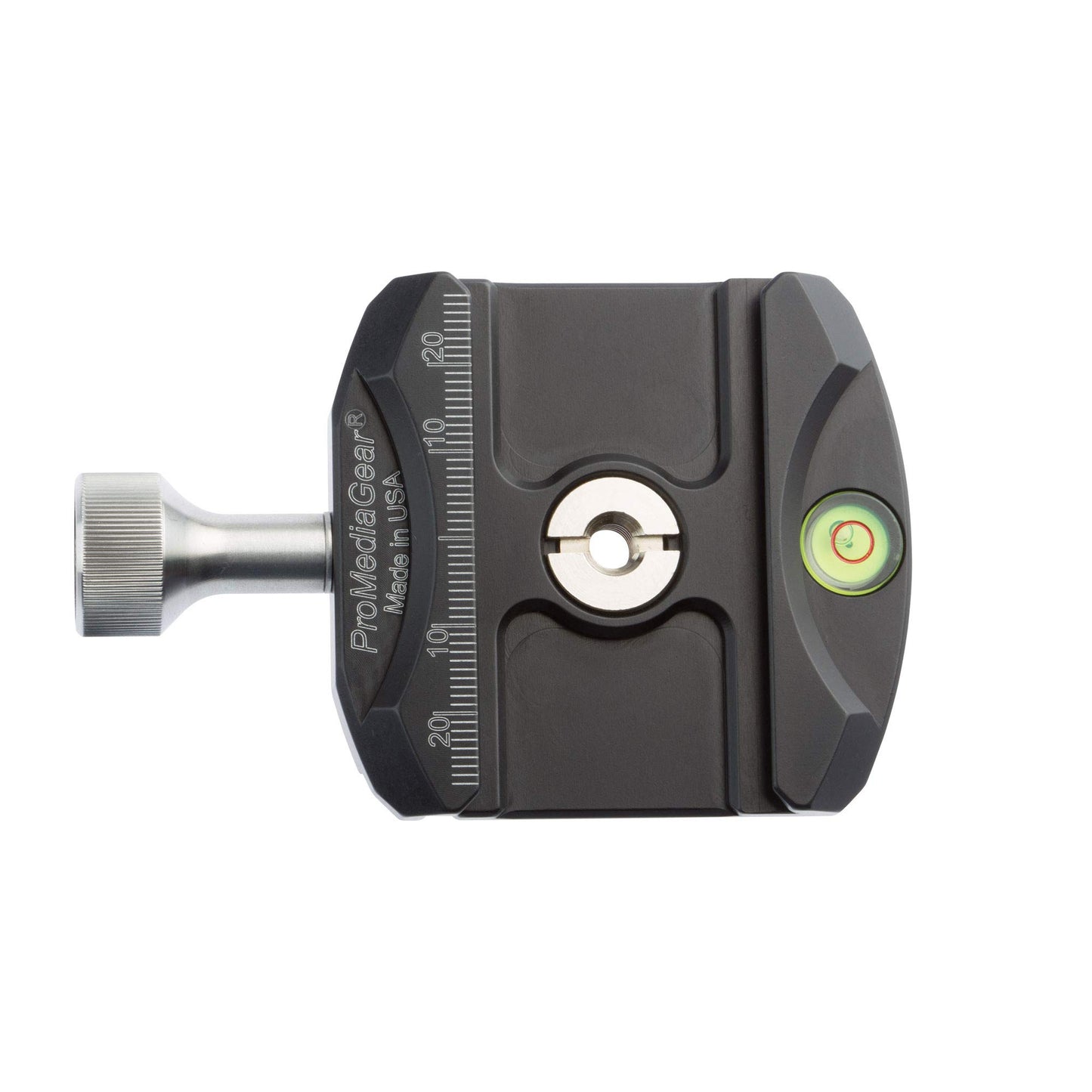 C60 Arca-Swiss Compatible Quick Release Clamp with 1-4" Hardened Thread Insert with Bubble Level