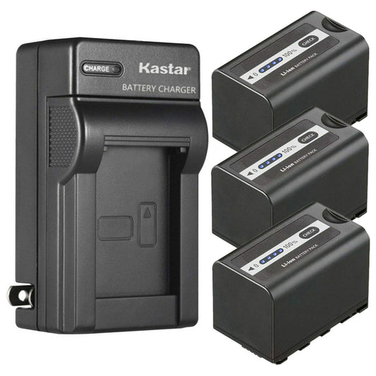 Kastar 3-Pack Battery and AC Wall Charger Replacement for Panasonic Lumix BGH1 Cinema 4K Box Camera, AG-CX10, AG-CX350, AG-DVX200, AG-DVX200PJ