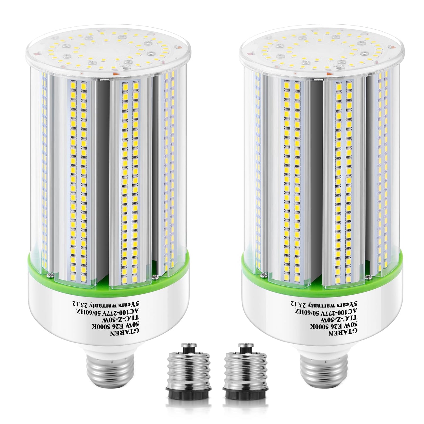 GTAREN 2-Pack 50w Corn LED Light Bulb,E26/E39 led Bulbs,120-277v 5000k,Replacement HID HPS Mercury Vapor CFL Metal Halide Lamp for Indoor Outdoor