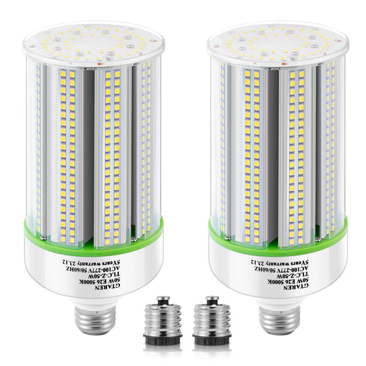 GTAREN 2-Pack 50w Corn LED Light Bulb,E26/E39 led Bulbs,120-277v 5000k,Replacement HID HPS Mercury Vapor CFL Metal Halide Lamp for Indoor Outdoor