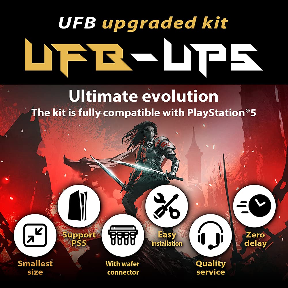 Brook UFB-UP5 Universal Fighting Board Upgrade Kit For PS5 Fighting Games - Small Size PCB Compatible with PS5 Wafer Connector included