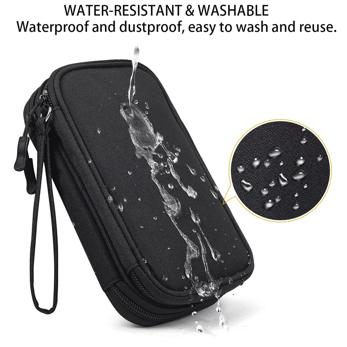 CAAORDKSO Electronics Organizer Travel Bag, Small Cable Organizer Case Waterproof Accessories Pouch, Travel Electronic Carrying Case for Cord