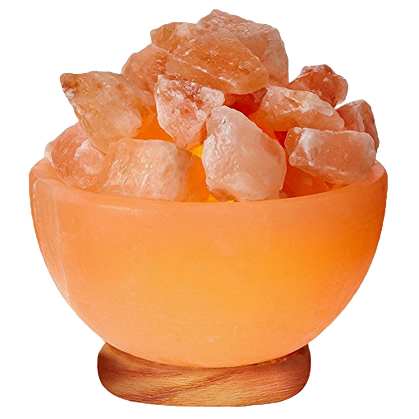 Himalayan Glow Natural Pink Salt Lamp Bowl with Crystal Chunks | Hand-Carved Himalayan Salt Lamp for Air Purification & Calming Ambiance | Home