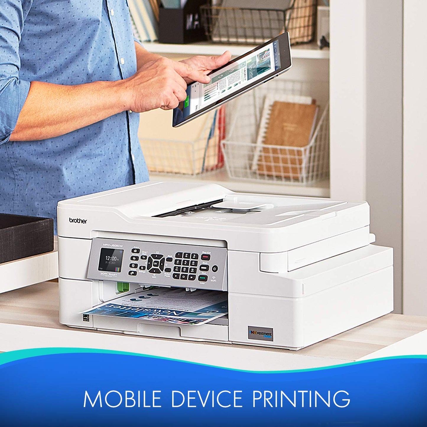 Brother MFC-J805DW XL Extended Print INKvestmentTank Color Inkjet All-in-One Printer with Mobile Device and Duplex Printing with Up to 2-Years of Ink