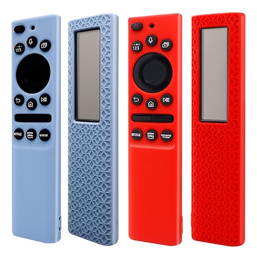 [2Pack] ZEVGOV Silicone Case for Samsung Smart Solar Cell Remote Control BN59 Series Protective Kids-Friendly Shockproof Remote Control Sleeve Holder