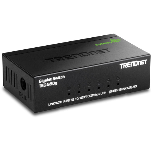 TRENDnet 5 Port Mini Gigabit Switch, TEG-S50g, Lifetime Protection