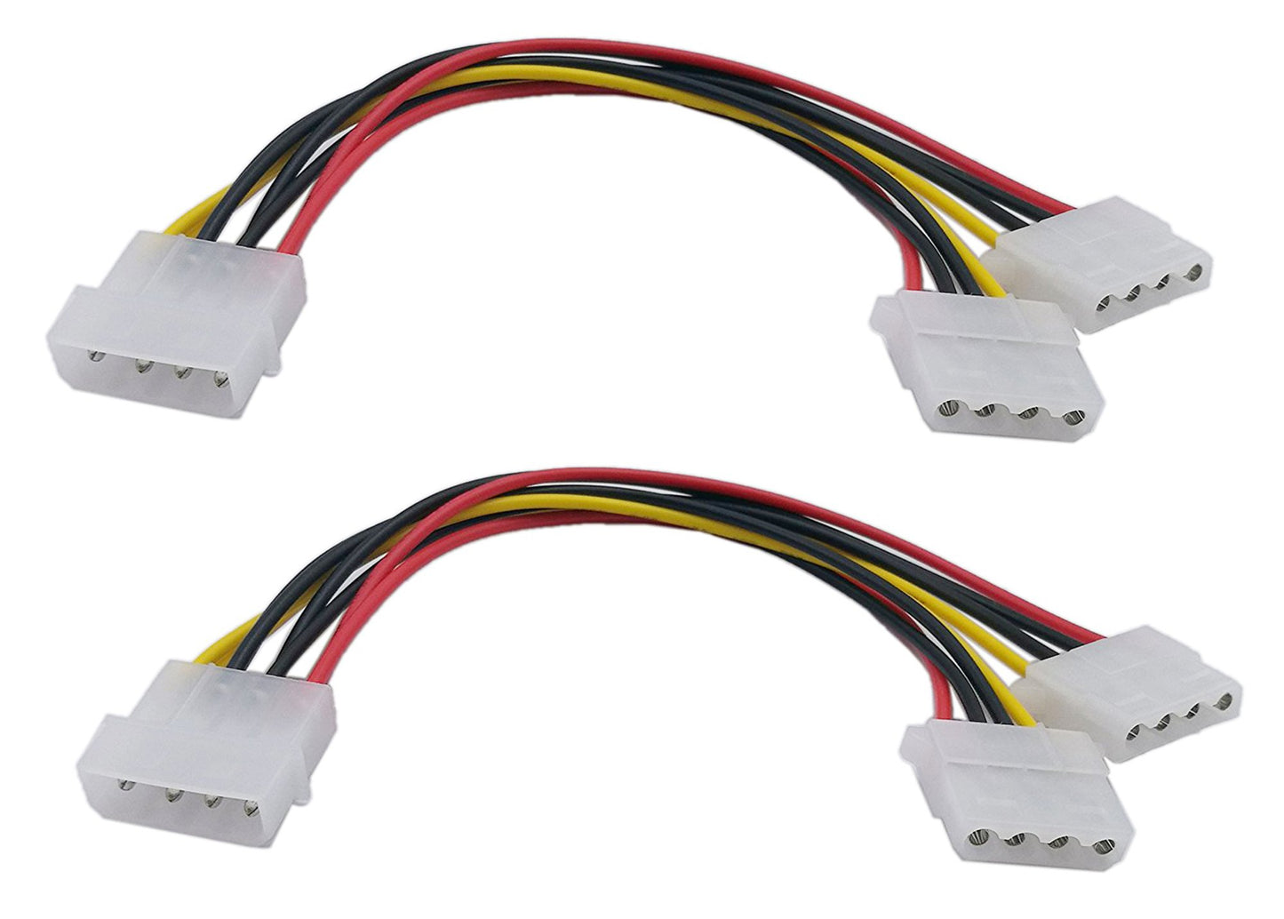 zdyCGTime Molex 4 Pin Power Supply Y Splitter Cable - 2 Female to 1 Male (2 Pack)