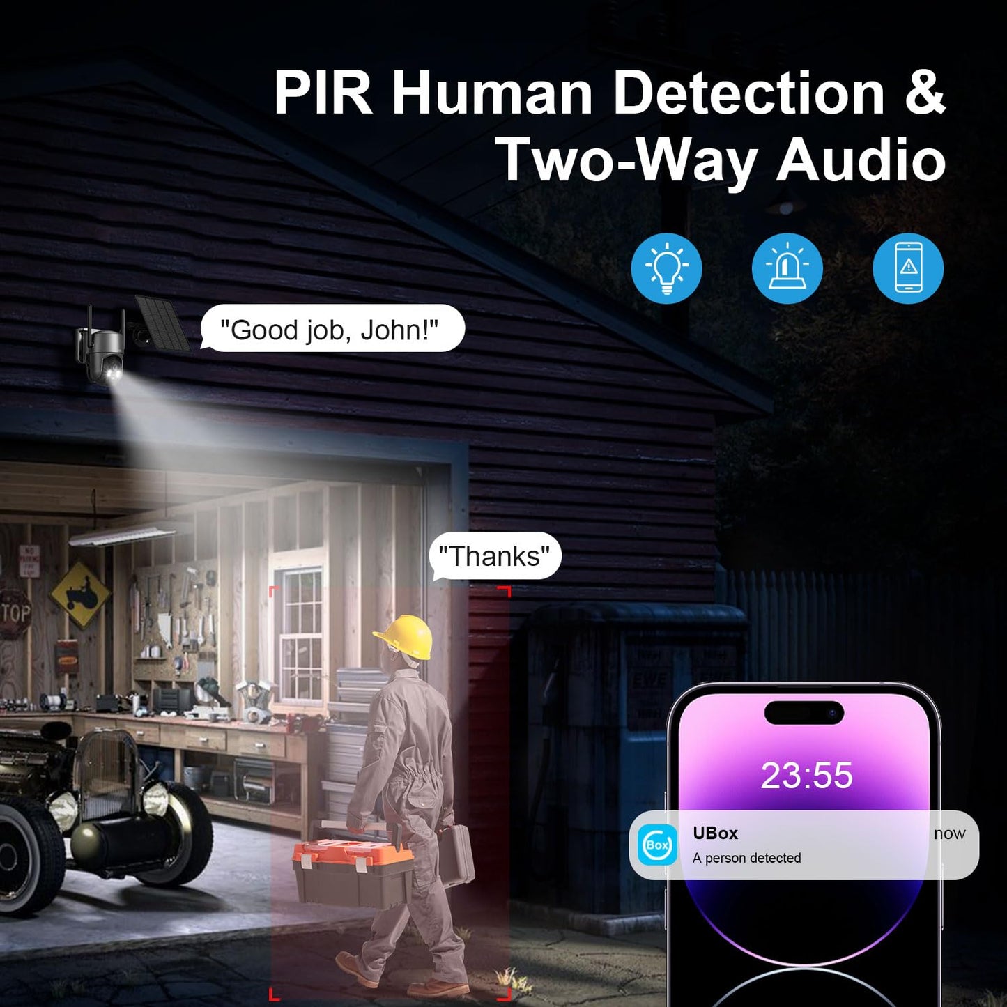 No WiFi Security Camera, 4G LTE Cellular Security Camera Outdoor, Solar Security Cameras Wireless Outdoor, 360 Camera with PTZ Control, PIR Detection