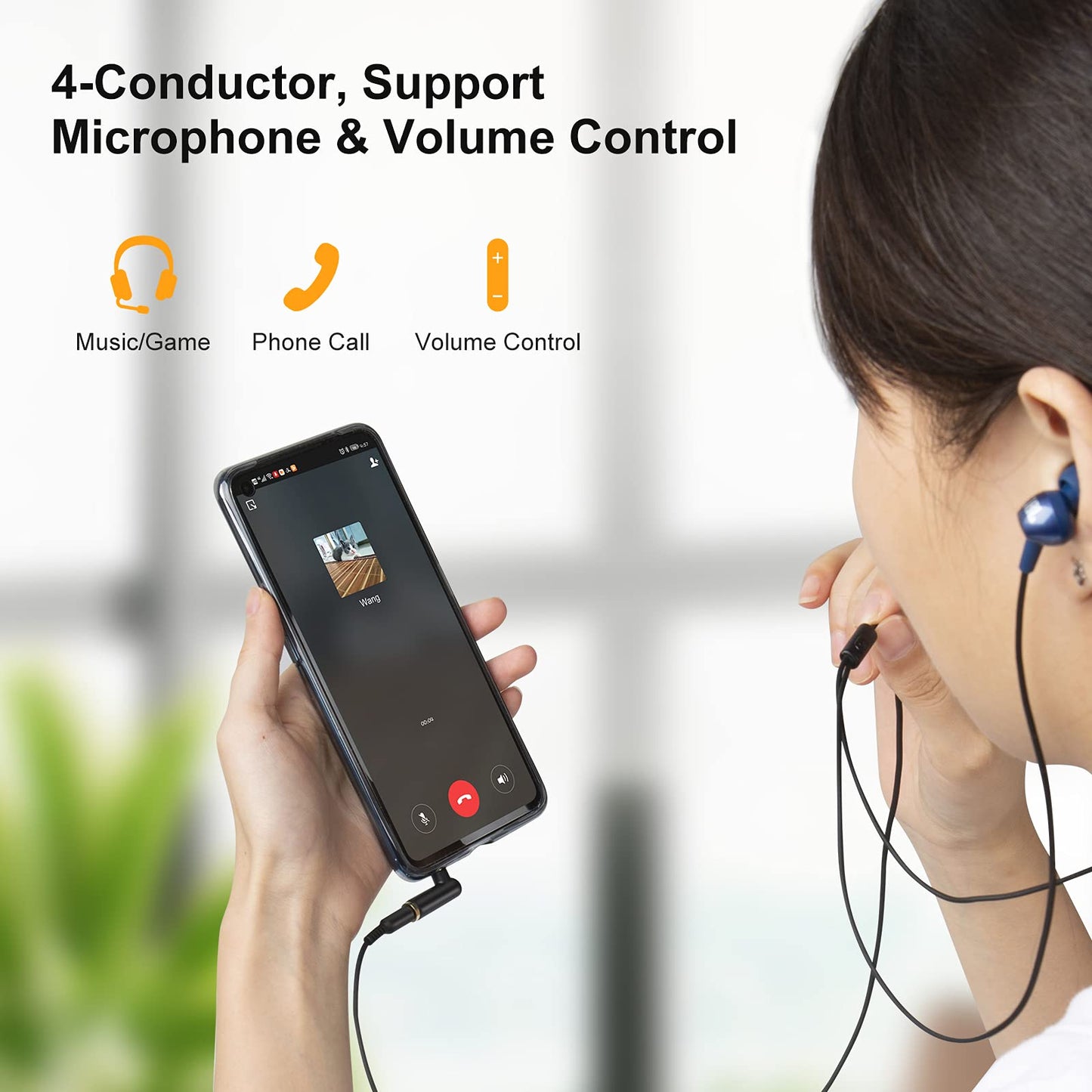 CableCreation Angle 3.5mm Audio Adapter, 1/8 TRRS Stereo Headphone Connector Male to Female Compatible with Headset, Tablets, MP3 Players,Game
