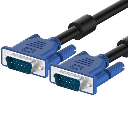 CableVantage HD15 15Pin VGA Male to Male VGA Cable for TV Computer Monitor Blue for TV Computer Monitor Extension Cable Gold Plated DB15 VGA Male