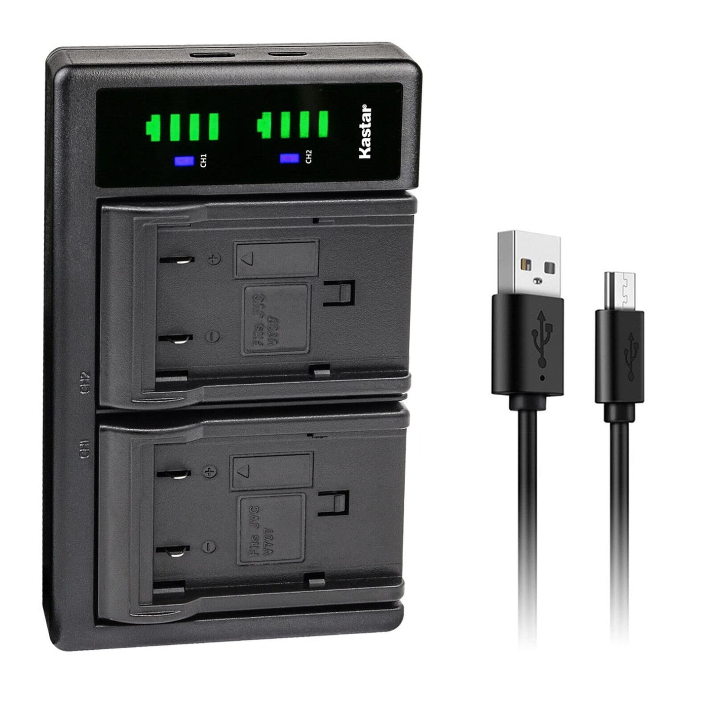 Kastar BN-VF707 LTD2 USB Battery Charger Replacement for JVC GZ-MG21ZEZ GZ-MG21U GZ-MG21US GZ-MG22 GZ-MG22AG GZ-MG22AS GZ-MG22ER GZ-MG24 GZ-MG24AA