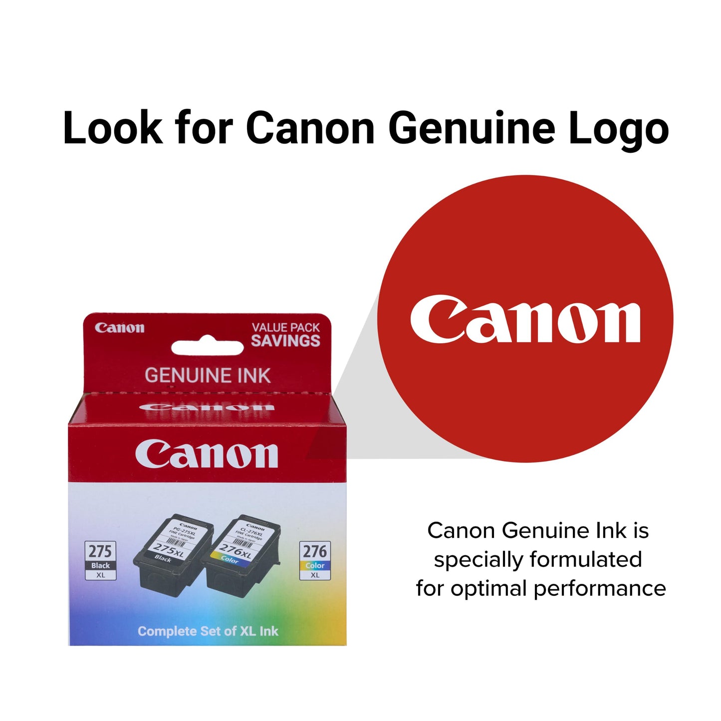 Canon PG-275 XL / CL-276 XL Genuine Ink Value Pack (2 Cartridges), Compatible with TS3520/3522/4722/3720/3722, TR4720