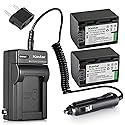 Kastar NPFH70 Battery (2-Pack) + Charger for Sony NP-FH100, FH60, FH70, NP-FH90, TRV and Sony DCR-DVD405 407E 408 410E 450 602E 650E DCR-HC96 DCR-SR85